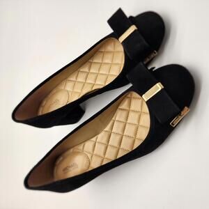 New Michael Kors Kiera  black suede leather flat 10 flawless no box